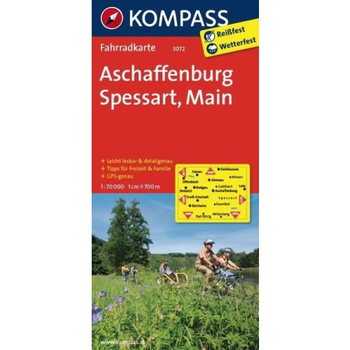 3072. Aschaffenburg, Spessart, Main kerékpáros térkép 1:70 000  Fahrradkarten 