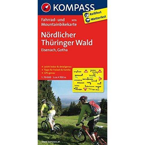 3076. Thüringer Wald Nördlicher, Eisenach, Gotha kerékpáros térkép 1:70 000  Fahrradkarten 