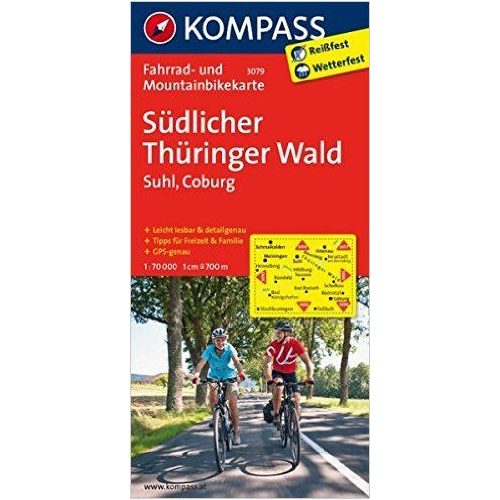 3079. Thüringer Wald Südlicher, Suhl, Coburg kerékpáros térkép 1:70 000  Fahrradkarten 