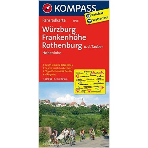 3098. Würzburg, Frankenhöhe, Rothenburg ob der Tauber, Hohenlohe kerékpáros térkép 1:70 000  Fahrradkarten 