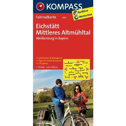 3103. Eichstätt, Mittleres Altmühltal, Weißenburg in Bayern kerékpáros térkép 1:70 000  Fahrradkarten 