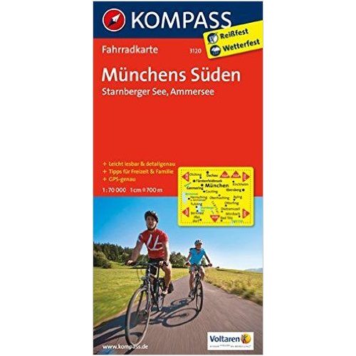 3120. Münchens Süden, Starnberger See, Ammersee kerékpáros térkép 1:70 000  Fahrradkarten 