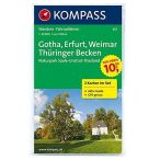   457. Gotha, Erfurt, Weimar, Thüringer Becken, Saale Unstrut Triasland, 2teiliges Set mit Aktiv Guide turista térkép Kompass 