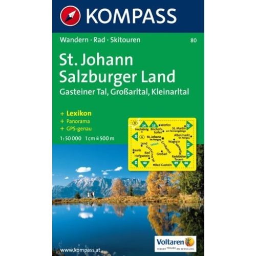 80. St. Johann, Salzburger Land turista térkép Kompass 