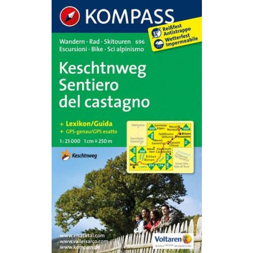 696. Keschtnweg Sentiero del castagno turista térkép Kompass 1:25 000 