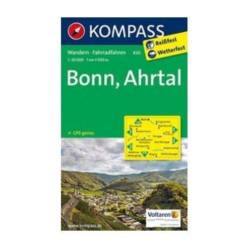 820. Bonn, Ahrtal turista térkép Kompass 