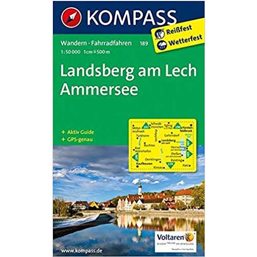 189. Landsberg  am Lech, Ammersee turista térkép Kompass 