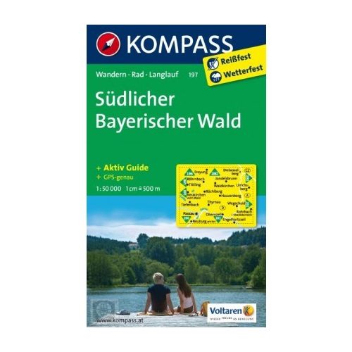 197. Südlicher Bayerischer Wald turista térkép Kompass 1:50 000 