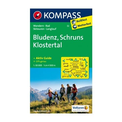 32. Bludenz, Schruns, Klostertal turista térkép Kompass 