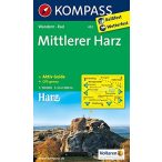 452. Harz, Mittlerer turista térkép Kompass 