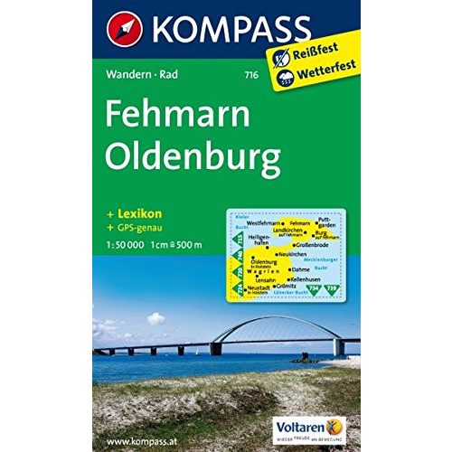 716. Fehmarn, Oldenburg turista térkép Kompass 