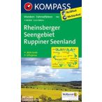   743. Rheinsberger Seengebiet, Ruppiner Seenland turista térkép Kompass 