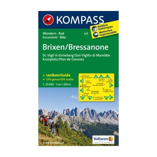 615. Brixen, Bressanone turista térkép Kompass 1:25 000 