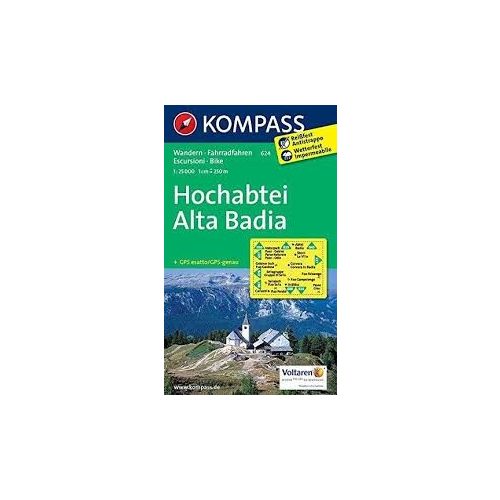 624. Hochabtei/Alta Badia, 1:25 000 turista térkép Kompass 