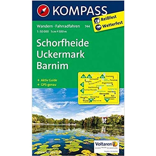 744. Schorfheide, Uckermark, Barnim turista térkép Kompass 