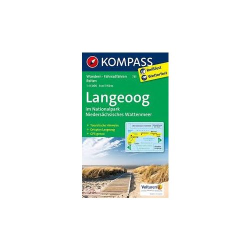 731. Langeoog im Nationalpark Niedersächsisches Wattenmeer, 1:15 000 turista térkép Kompass 