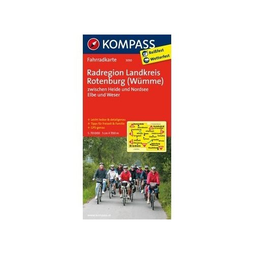 3010. Rotenburg, Radregion Landkreis, (Wümme) kerékpáros térkép 1:70 000  Fahrradkarten 