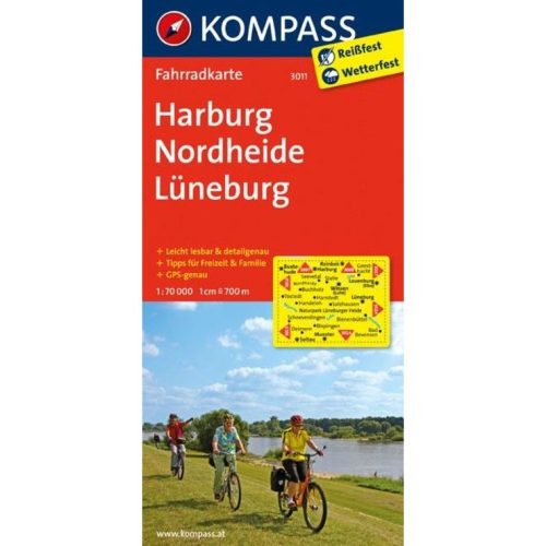3011. Harburg, Nordheide, Lüneburg kerékpáros térkép 1:70 000  Fahrradkarten 