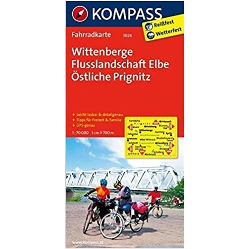 3026. Wittenberge, Flusslandschaft Elbe, Östl. Prignitz kerékpáros térkép 1:70 000  Fahrradkarten 