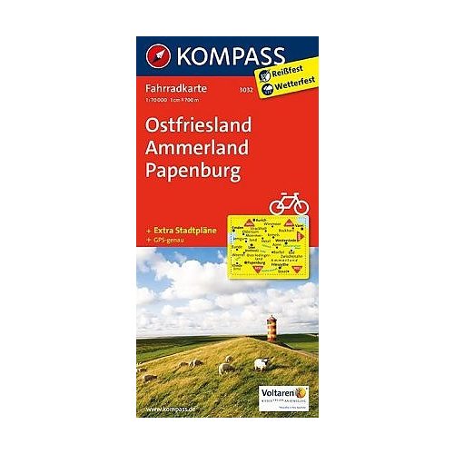 3032. Ostfriesland, Ammerland, Papenburg kerékpáros térkép 1:70 000  Fahrradkarten 