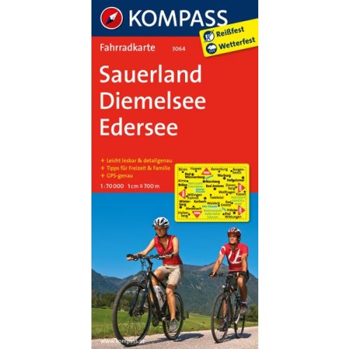 3064. Sauerland, Diemelsee, Edersee kerékpáros térkép 1:70 000  Fahrradkarten 