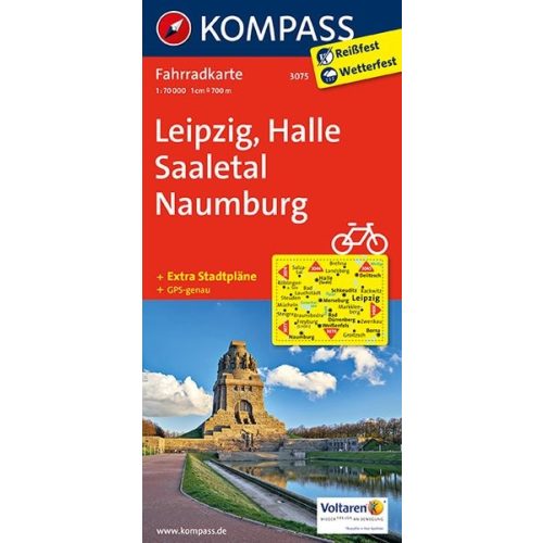 3075. Leipzig, Halle/Saale, Naumburg kerékpáros térkép 1:70 000  Fahrradkarten 