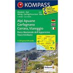   2451. Alpi Apuane, Garfagnana, Carrara, Viareggio, D/I turista térkép Kompass 