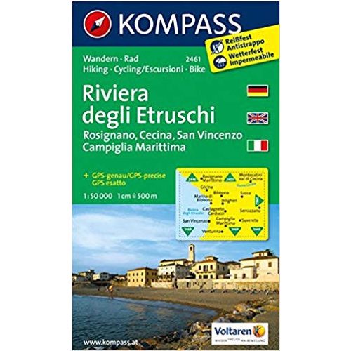 2461. Riviera degli Etruschi, D/I turista térkép Kompass 
