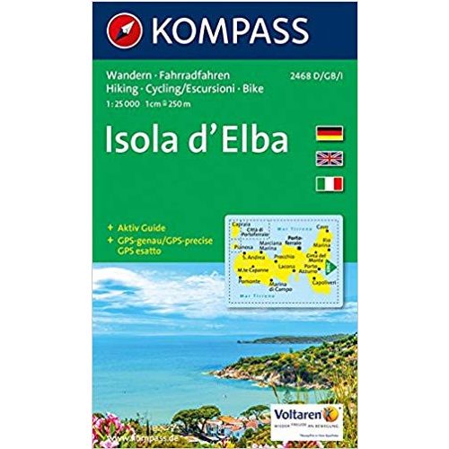 2468. Isola d'Elba turista térkép, D/I Kompass 