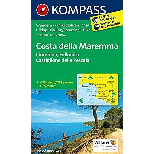 2469. Costa della Maremma, D/I turista térkép Kompass 