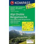   104. Alpi Orobie Bergamasche, Valle Brembana, Valle Seriana, D/I turista térkép Kompass 