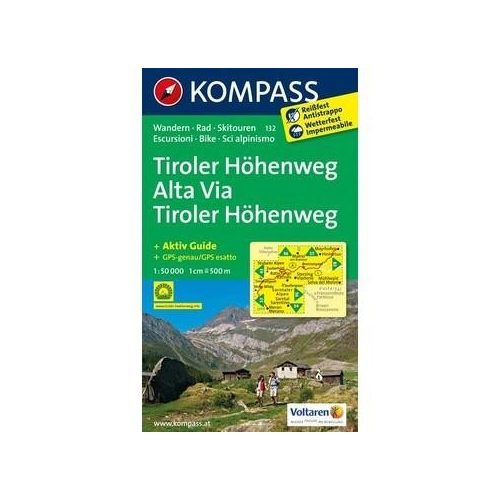 132. Tiroler Höhenweg, D/I turista térkép Kompass 