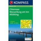   159. Chiemsee, Wasserburg am Inn, Altötting turista térkép Kompass 