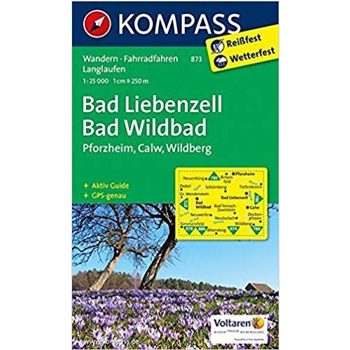 873. Bad Liebenzell, Bad Wildbad, 1:25 000 turista térkép Kompass 