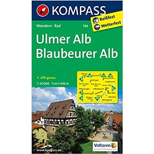 788. Ulmer Alb, Blaubeurer Alb turista térkép Kompass 