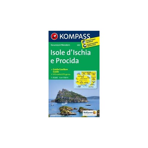 680. Isole d'Ischia e Procida, 1:15 000/Ortsplan 1:10 000, D/I/E/F turista térkép Kompass 