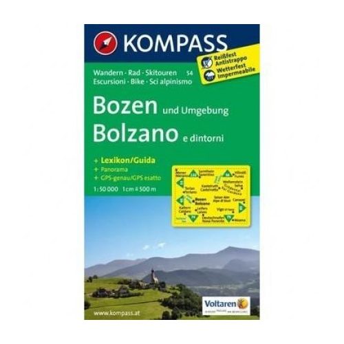 54. Bozen u. Umgebung/Bolzano e dintorni, D/I turista térkép Kompass 