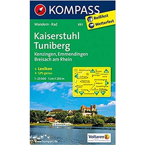 883. Kaiserstuhl, Tuniberg, 1:25 000 turista térkép Kompass 