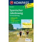  133. Spanischer Jakobsweg, Fernwanderweg, 1:100 000 turista térkép Kompass 