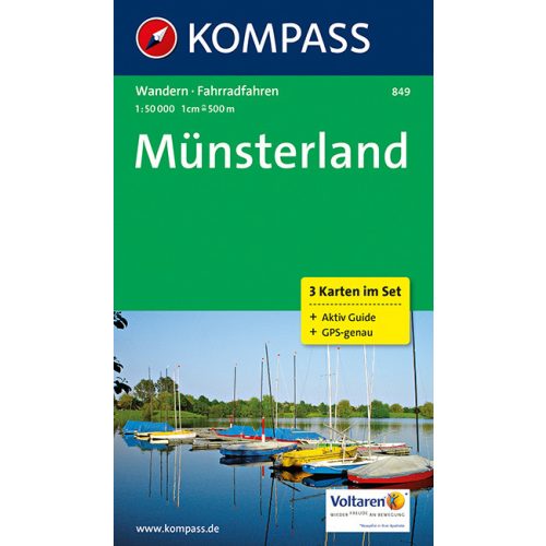 849. Münsterland, 3teiliges Set mit Naturführer turista térkép Kompass 