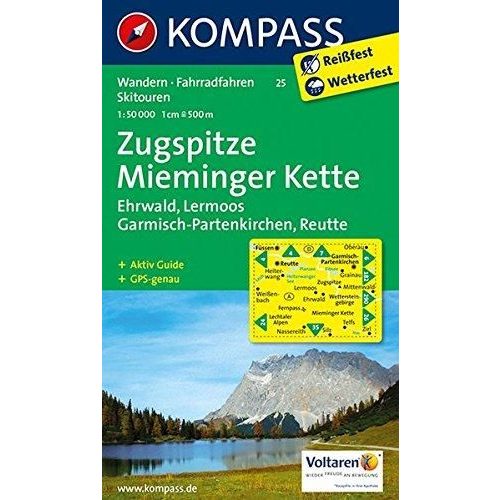 25. Zugspitze, Mieminger Kette turista térkép Kompass 