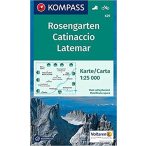   629. Rosengarten/Catinaccio, Latemar, 1:25 000 turista térkép Kompass 