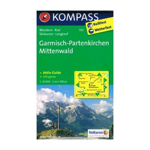 790. GarmischPartenkirchen, Mittenwald, 1:35 000 turista térkép Kompass 