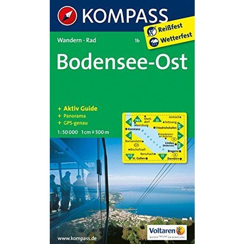 1b Bodensee Ost turista térkép Kompass 1:50 000 