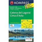   626. Catena dei Lagorai, Cima d'Asta, 1:25 000 turista térkép Kompass 