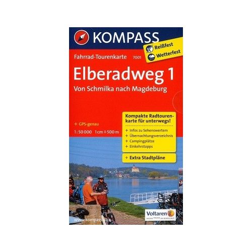 7001. Elberadweg 1, von Schmilka nach Magdeburg kerékpáros térkép 1:50 000  Fahrradtourenkarte 