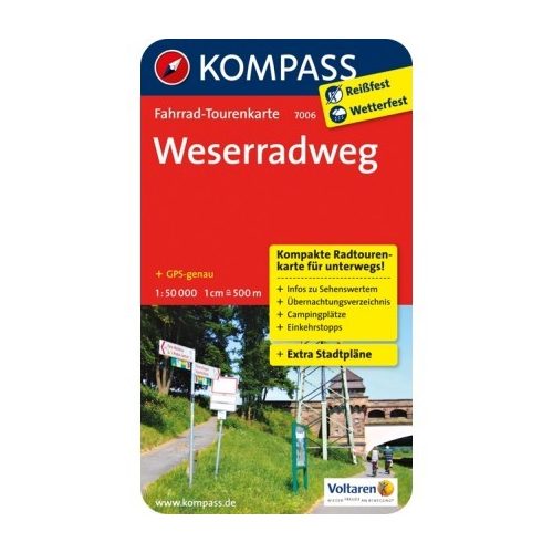 7006. Weserradweg kerékpáros térkép 1:50 000  Fahrradtourenkarte 