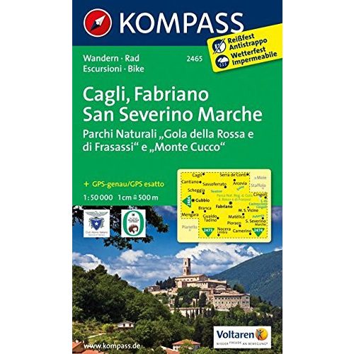 2465. Cagli, Fabriano, San Severino Marche, D/I turista térkép Kompass 