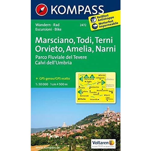 2472. Marsciano, Todi, Terni, Amelia, Narni, D/I turista térkép Kompass 