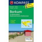   727. Borkum im Nationalpark Niedersächsisches Wattenmeer, 1:15 000 turista térkép Kompass 